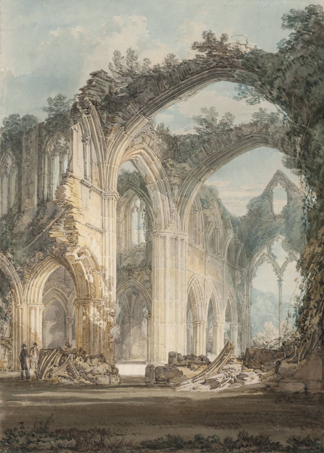 Tintern Abbey: The Crossing and Chancel, Looking towards the East Window by J. M. W. Turner, Tate D00374